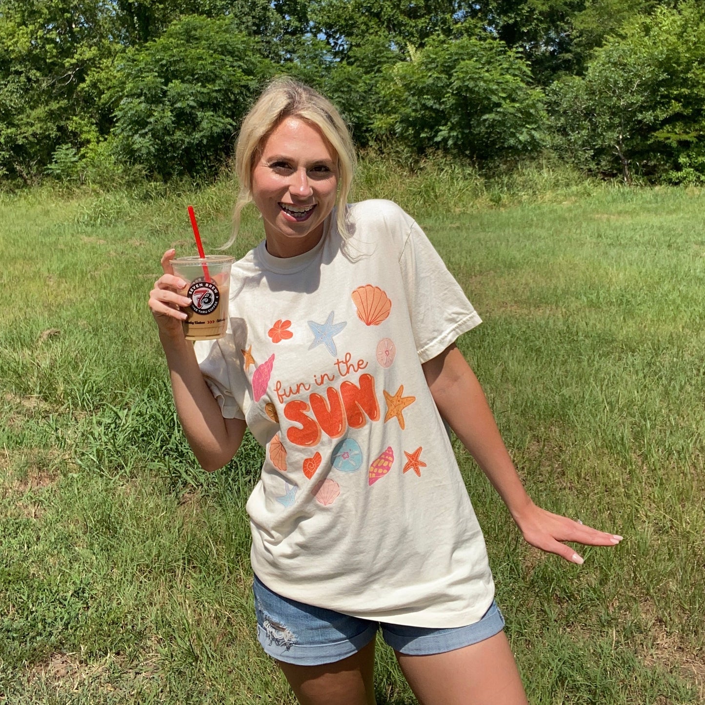 Fun In The Sun Seashell Ivory Tee