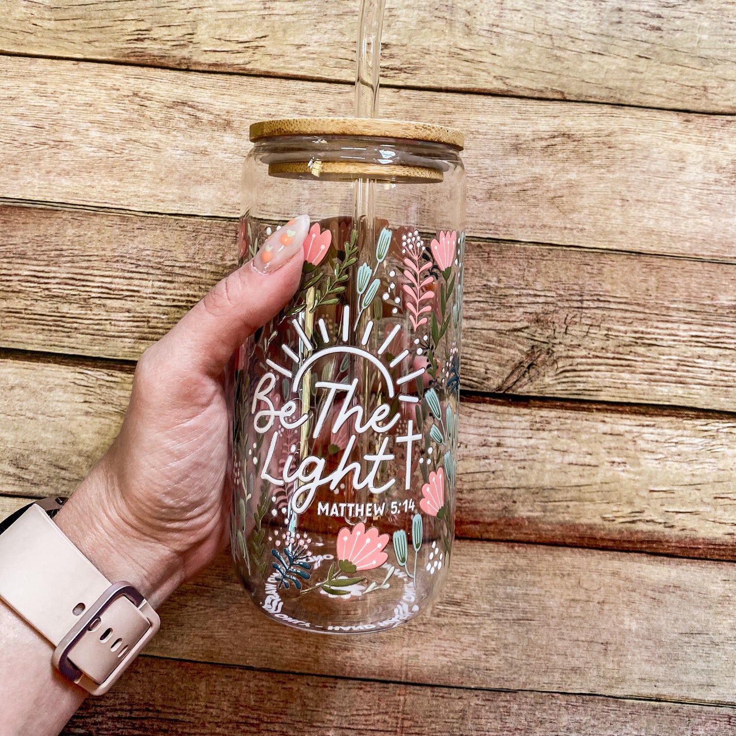 Be The Light 16oz Glass Cup