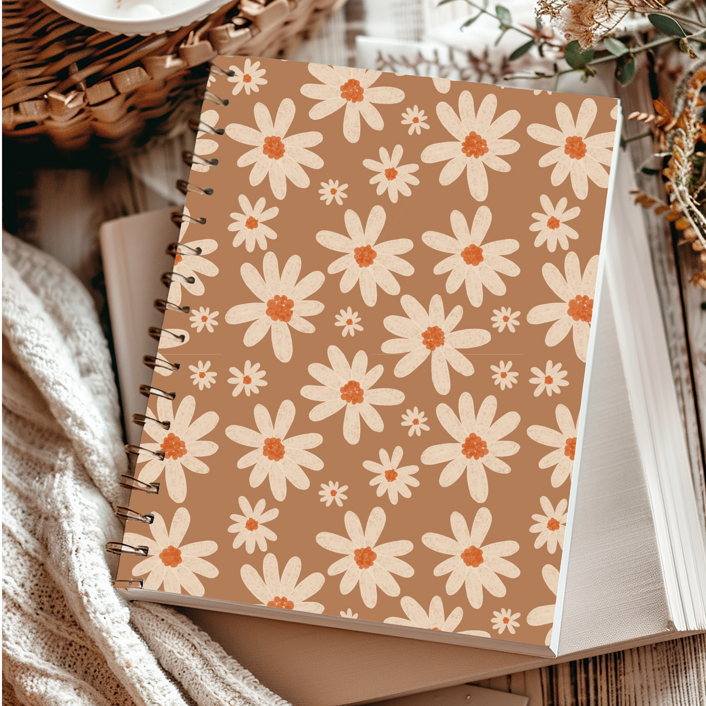 Retro Daisy Spiral Notebook - Ruled Line